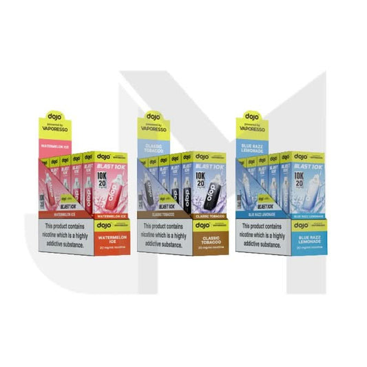 10 x 20mg Vaporesso Dojo Blast 10k Prefilled Pod Vape Kit + 2 x FREE Pods