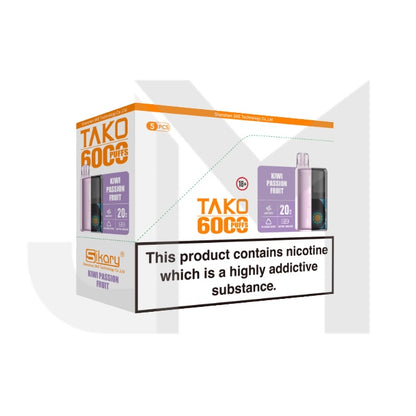 5 x 20mg Sikary Tako SP6000 Prefilled Pod Vape Kit 30000 Puffs - (1 Free Kit With Every Box Of 5)