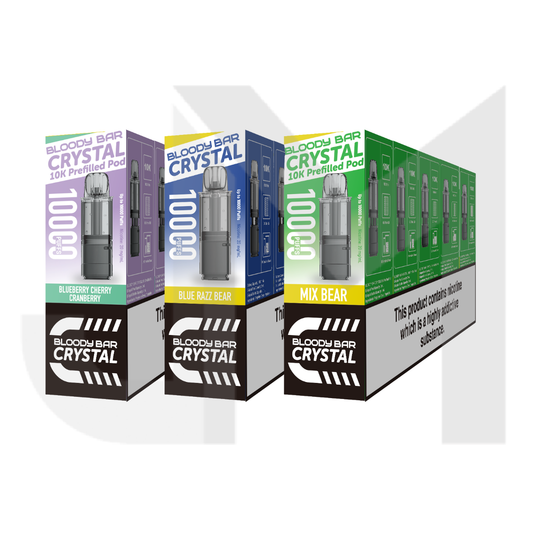 20mg Bloody Bar Crystal 10K Prefilled Pod 10000 Puffs