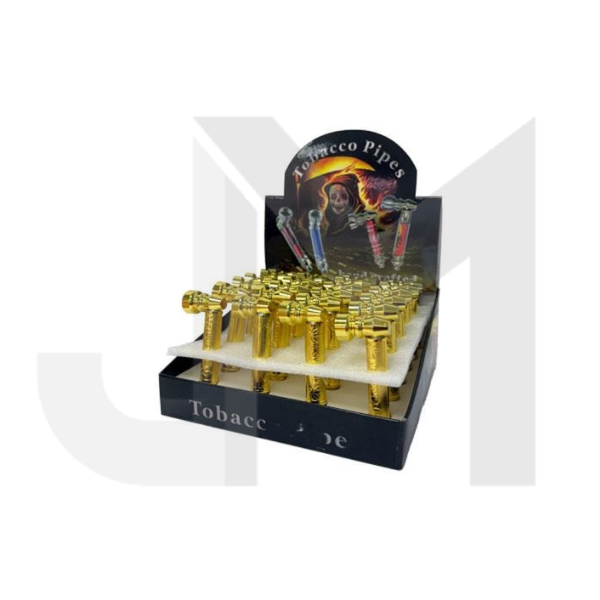 24 x Pipe Metal Pipe HX255L-G PK 12 Display Gold – GS0528