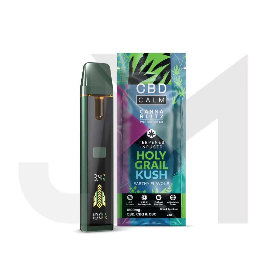 1800mg CBD Calm + CBG + CBC CANNABLITZ Prefilled Pod Vape Kit | UK Wholesale 1800mg CBD Calm + CBG + CBC CANNABLITZ Prefilled Pod Vape Kit | UK Wholesale