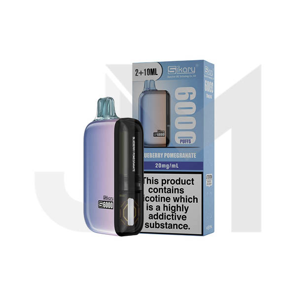 20mg Sikary S6000 Disposable Pod Vape Kit 6000 Puffs (Buy 2 Get 1 Free)