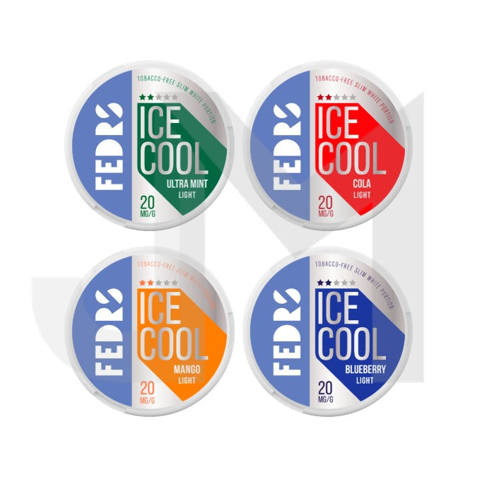 20mg FEDRS Ice Cool Light Nicotine Pouches - 20 Pouches