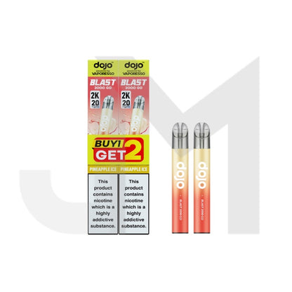 20mg Vaporesso Dojo Blast 2000 Go Transparent Prefilled Pod Vape Kit - Pack of 2