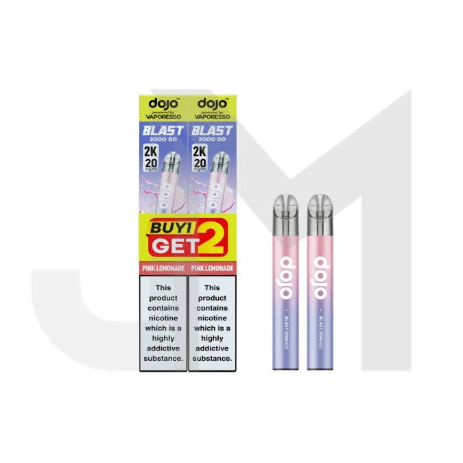 20mg Vaporesso Dojo Blast 2000 Go Transparent Prefilled Pod Vape Kit - Pack of 2