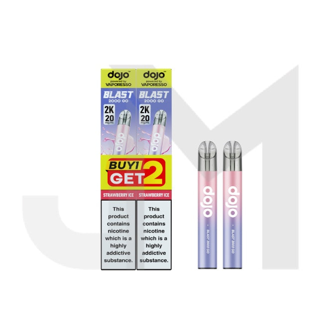 20mg Vaporesso Dojo Blast 2000 Go Transparent Prefilled Pod Vape Kit - Pack of 2