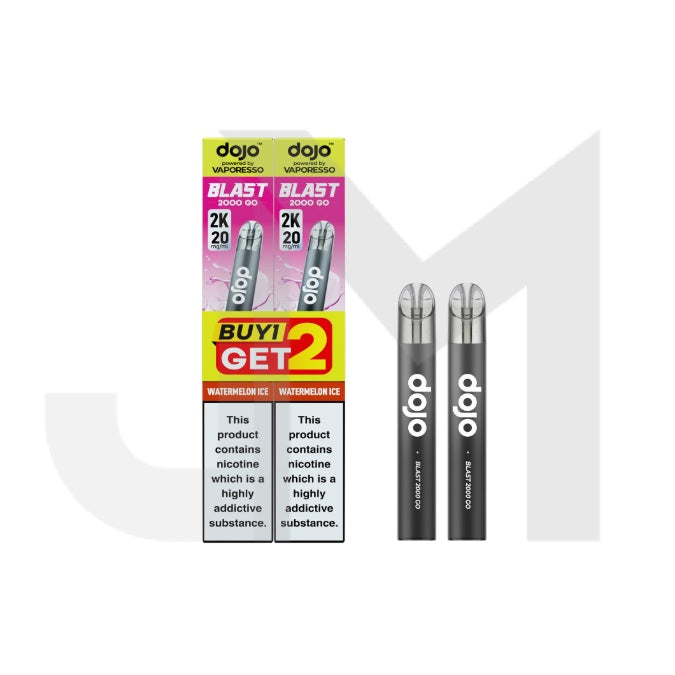 20mg Vaporesso Dojo Blast 2000 Go Transparent Prefilled Pod Vape Kit - Pack of 2