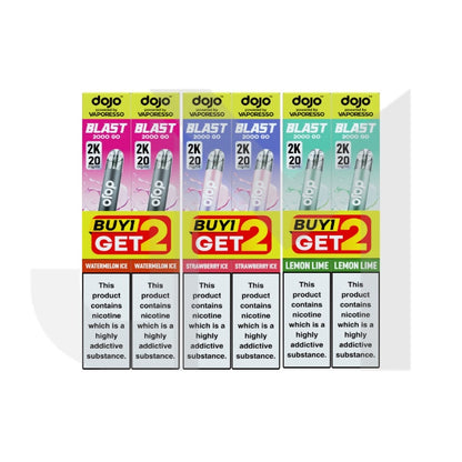 20mg Vaporesso Dojo Blast 2000 Go Transparent Prefilled Pod Vape Kit - Pack of 2