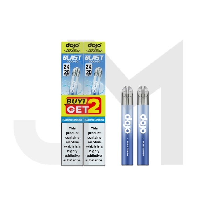 20mg Vaporesso Dojo Blast 2000 Go Transparent Prefilled Pod Vape Kit - Pack of 2