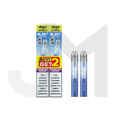 20mg Vaporesso Dojo Blast 2000 Go Transparent Prefilled Pod Vape Kit - Pack of 2