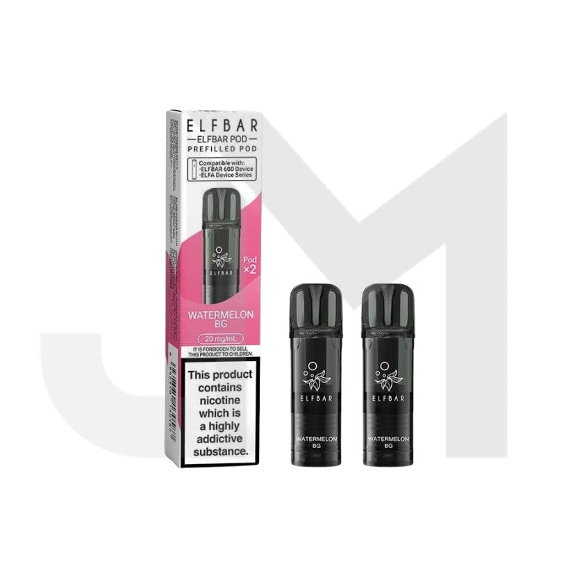 20mg Elf Bar 600 Prefilled Pods 2ml 1200 Puffs - 2 Pcs