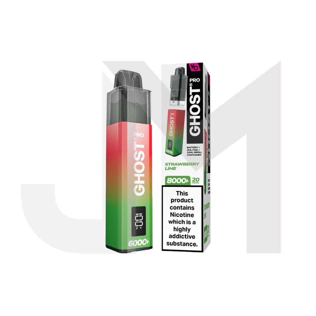 20mg Ghost Pro 8000+ By Vapes Bars Prefilled Pod Vape Kit