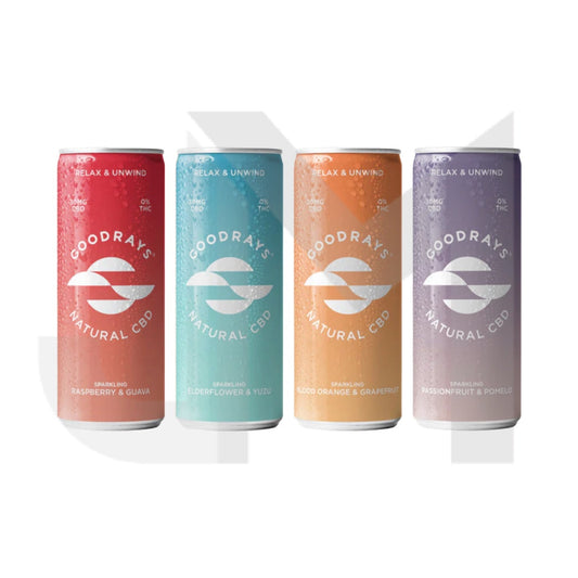 12 x Goodrays 30mg CBD 4 Flavour 250ml Cans