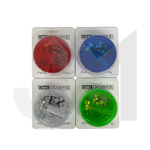 D&K 3 Parts 2 In 1 Plastic Grinder Glass Pipe Included (Various Colours) - DK4036AD-3