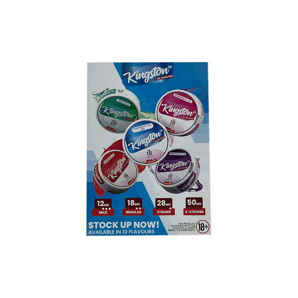 FREE Kingston Nic Pouches Promotional A3 Poster - For Your Business! 2 Per Customer