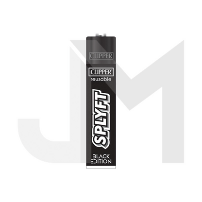 40 Clipper SPLYFT Black Large Classic Refillable Lighters