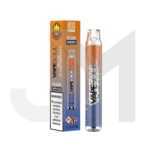 20mg VapeSoul Clear Disposable Vape Device 800 Puffs