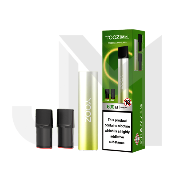 20mg Yooz Mini Rechargeable Device & Vape Pods x2 600 Puffs (BUY 5 GET 1 FREE)