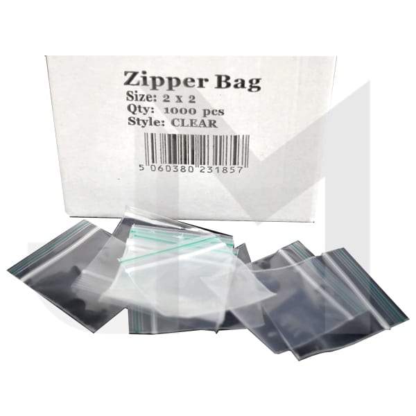 5 x Zipper Branded 2 x 2 Clear Bags