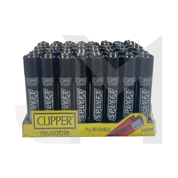 40 Clipper SPLYFT Black Large Classic Refillable Lighters