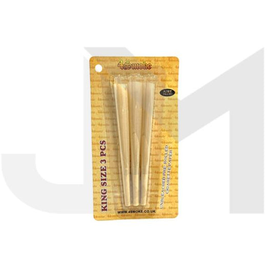 4Smoke King Size 3 piece Organic Brown Pre-rolled Rolling Paper