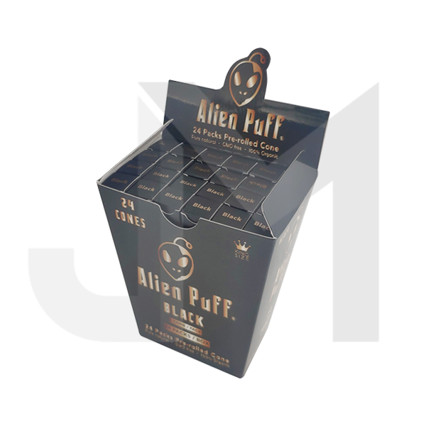 24 Alien Puff Black & Gold King Size Pre-Rolled Black Cones ( HP193AP )