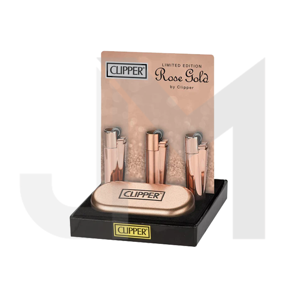 12 Clipper CMP11R Metal Flint Rose Gold Lighters - CM0S057UK