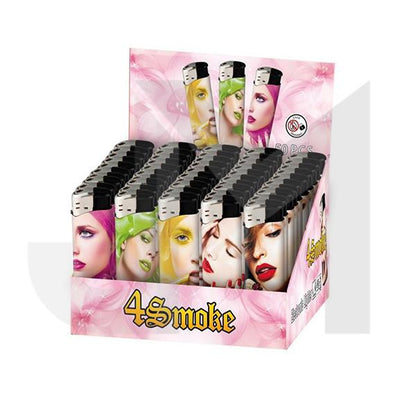 50 x 4Smoke Electronic Printed Lighters - YZ218DK