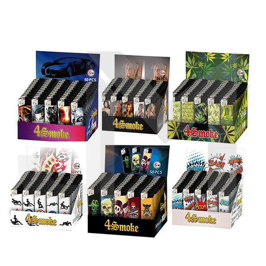 50 x 4Smoke Electronic Printed Lighters - YZ218DK