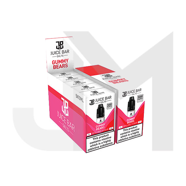 10mg Juice Bar Salts 10ml Nic Salts - Pack Of 5 (50VG/50PG)