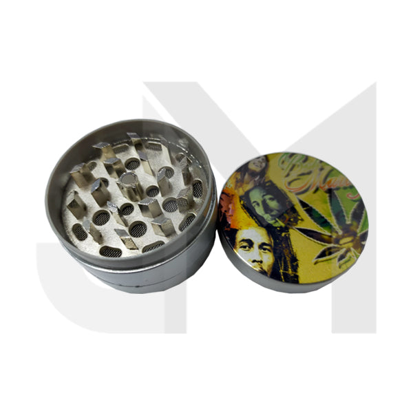 3 Parts Bob Marley Plastic Silver Grinder - HX019