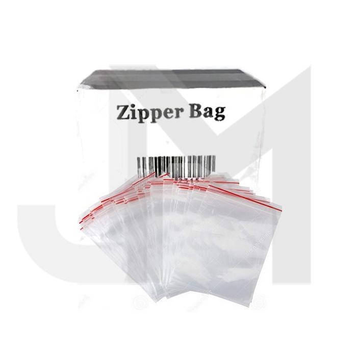 5 x Zipper Branded 100mm x 100mm Clear Bags