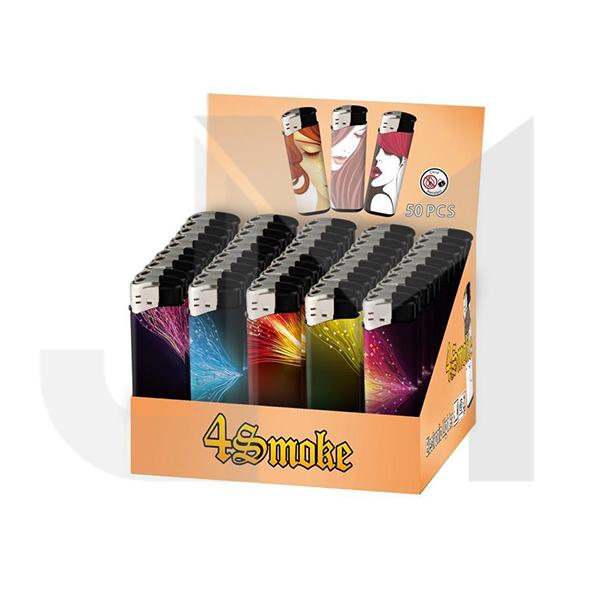 50 x 4Smoke Electronic Printed Lighters - YZ218DK
