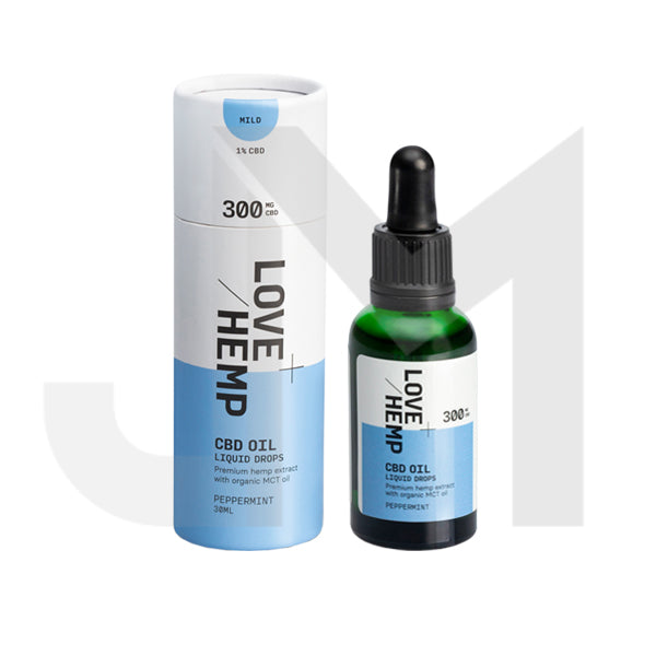 Love Hemp 300mg Peppermint 1% CBD Oil Drops - 30ml