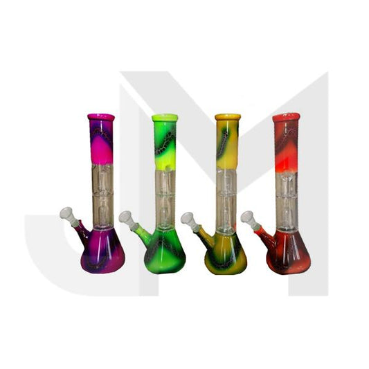 12" Percolator Mix Colour Glass Bong - GB22