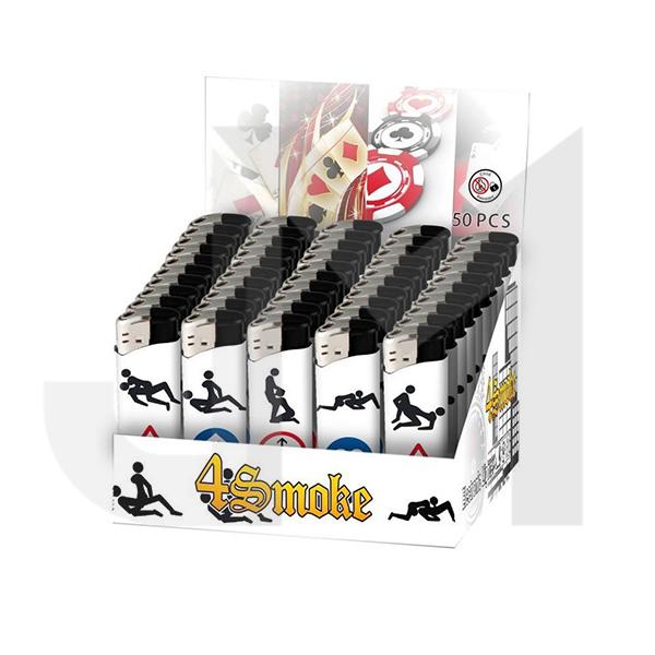 50 x 4Smoke Electronic Printed Lighters - YZ218DK