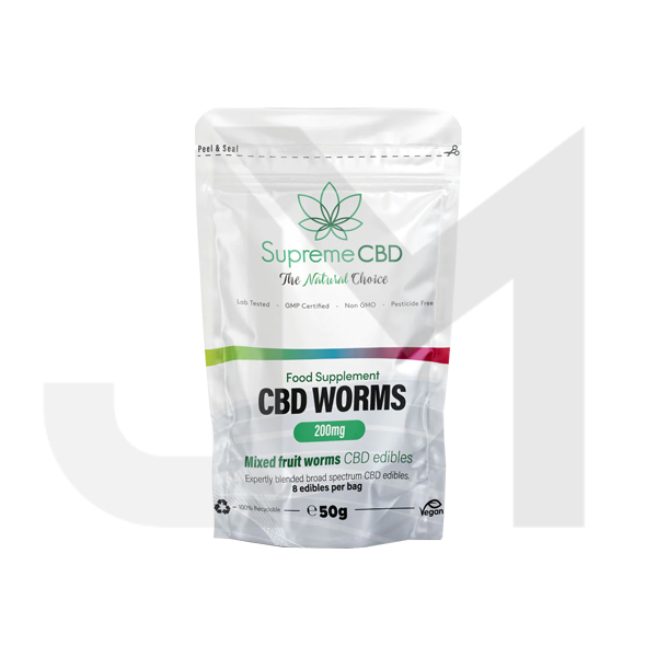 Supreme CBD 200mg CBD Gummy Worms Grab Bag - 50g