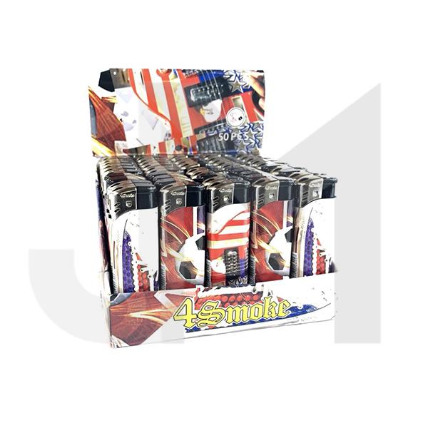 50 x 4Smoke Electronic Printed Lighters - YZ218DK