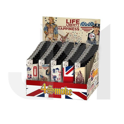 50 x 4Smoke Electronic Printed Lighters - YZ218DK