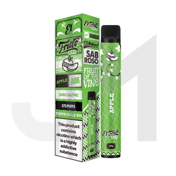 20mg El Fruto Bar Disposable Vape Device 575 Puffs