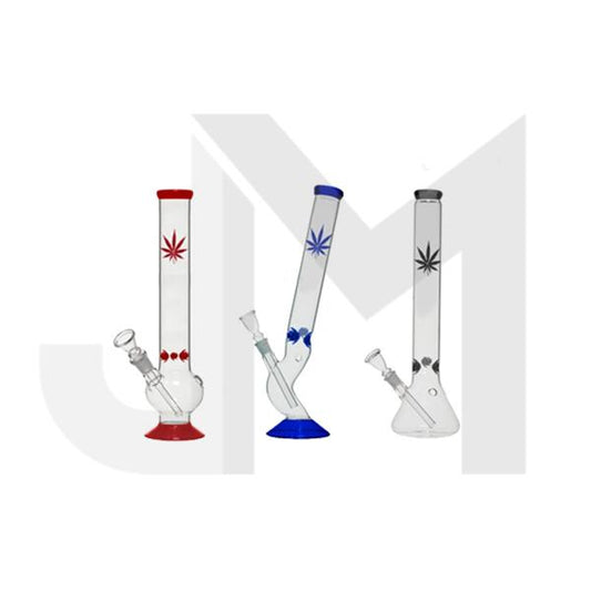 18" Leaf Design Percolator Glass Bong - GB40