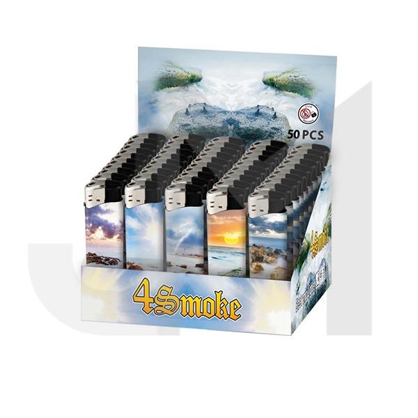 50 x 4Smoke Electronic Printed Lighters - YZ218DK