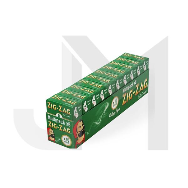8 Booklet Zig-Zag Green Regular Rolling Papers - Pack Of 10